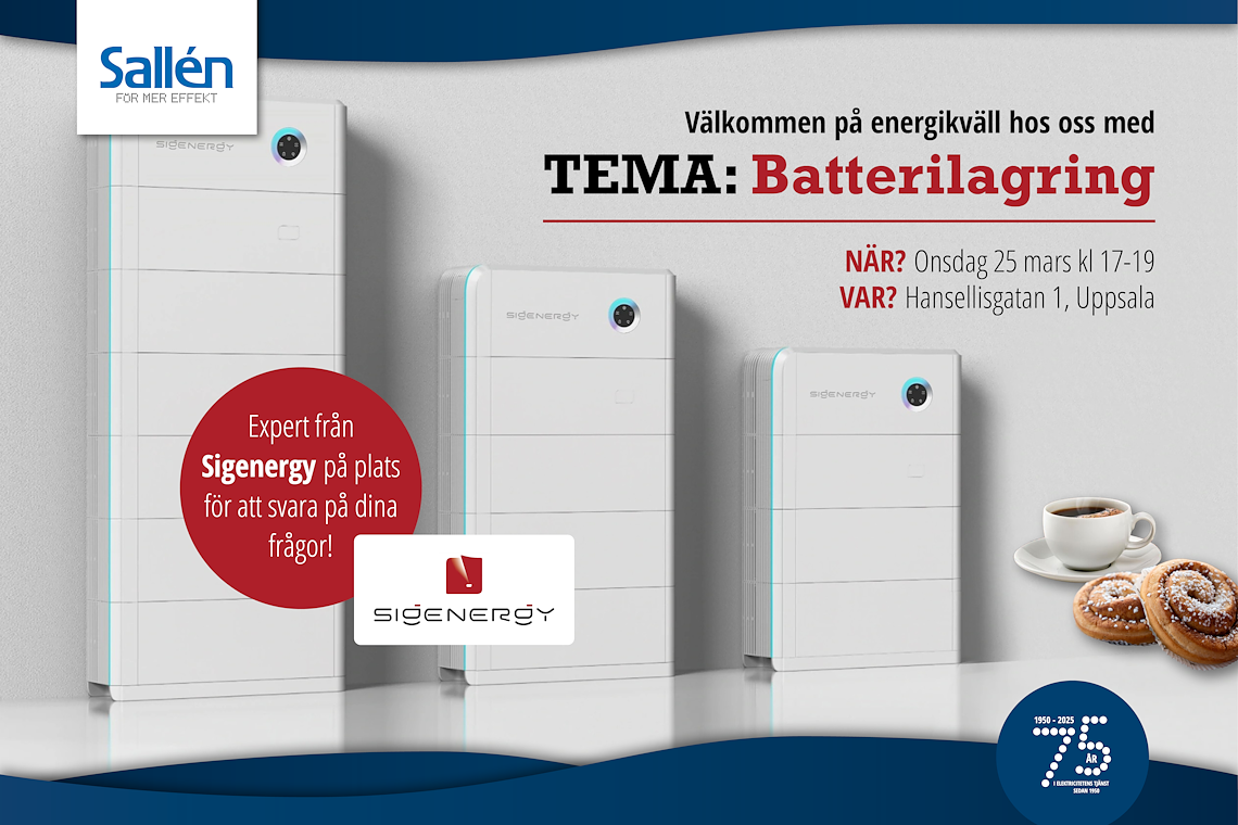 Energikväll med Sigenergy 25 mars 2026